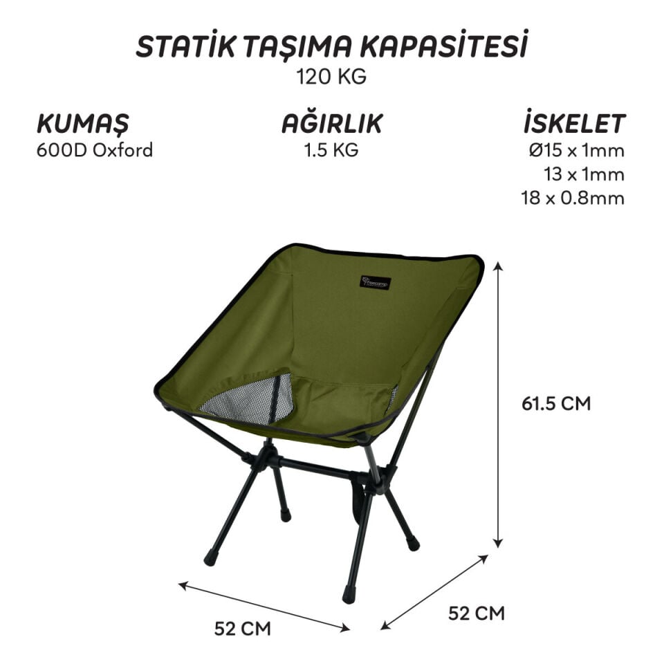 FreeCamp Jett Katlanır Sandalye-HAKİ